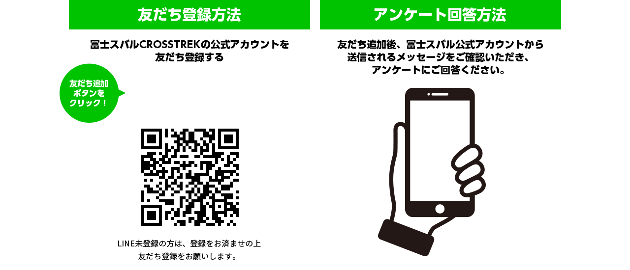 友だち登録方法 アンケート回答方法
