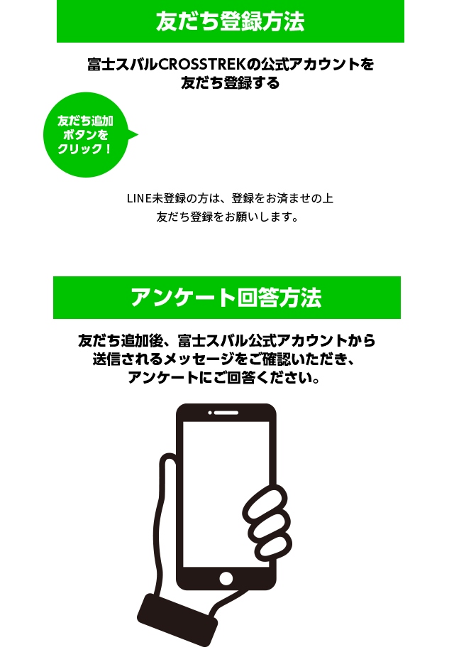 友だち登録方法 アンケート回答方法