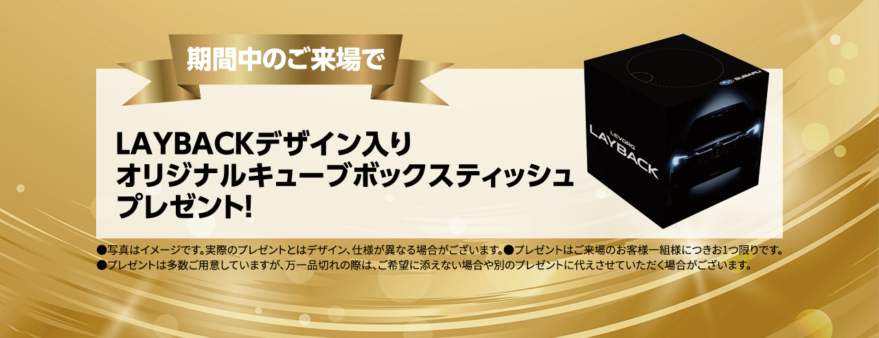 LAYBACKデザイン入り オリジナルキューブボックスティッシュ プレゼント！