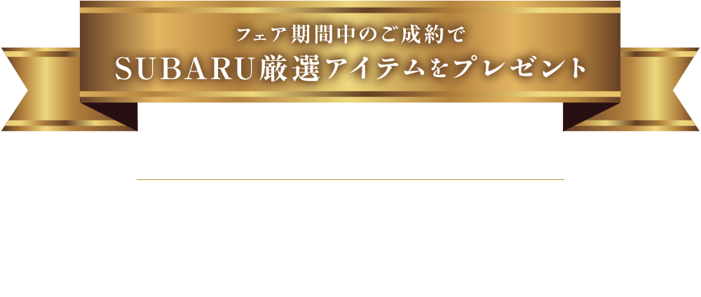 フェア期間中のご成約で SUBARU厳選アイテムをプレゼント 対象期間：2025年2月13日(木)〜23日(日)