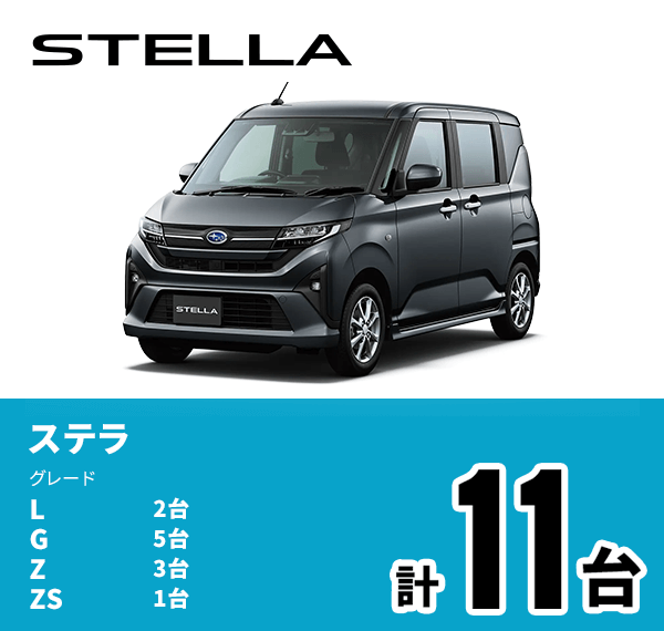 ステラ L 2台 G 5台 Z 3台 ZS 1台 計11台