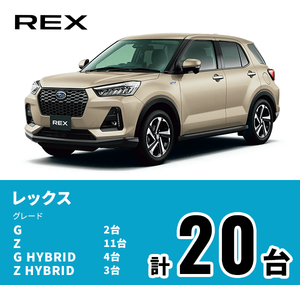 REX レックス グレード G 2台 Z 11台 G HYBRID 4台 Z HYBRID 3台 計20台