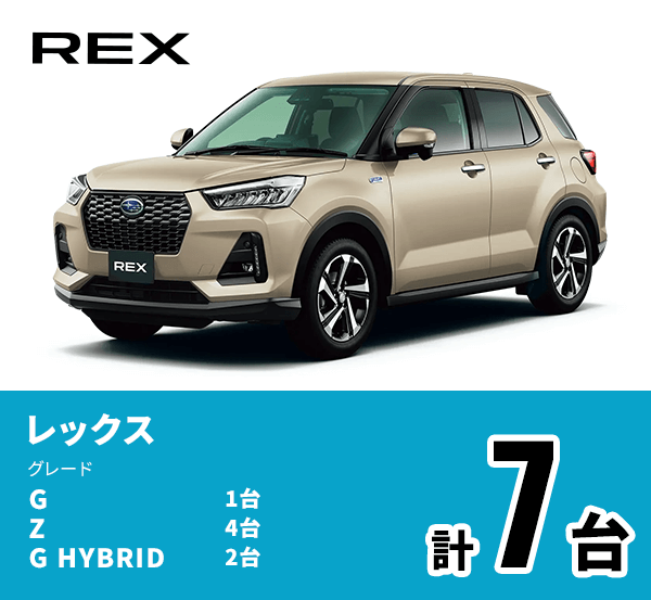 REX レックス グレード G 1台 Z 4台 G HYBRID 2台 計7台
