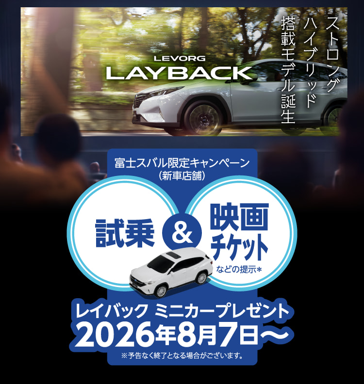 レイバック ミニカープレゼント 2026年8月7日$301C