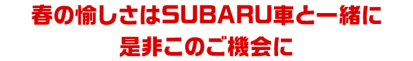 春の愉しさはSUBARU車と一緒に是非このご機会に